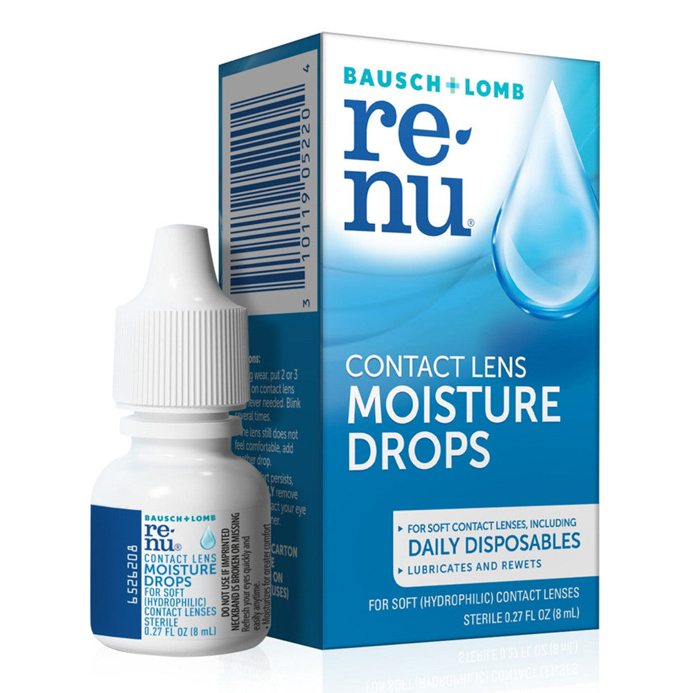 Bausch And Lomb Renu Multiplus Lubricating And Rewetting Drops, 8 Ml